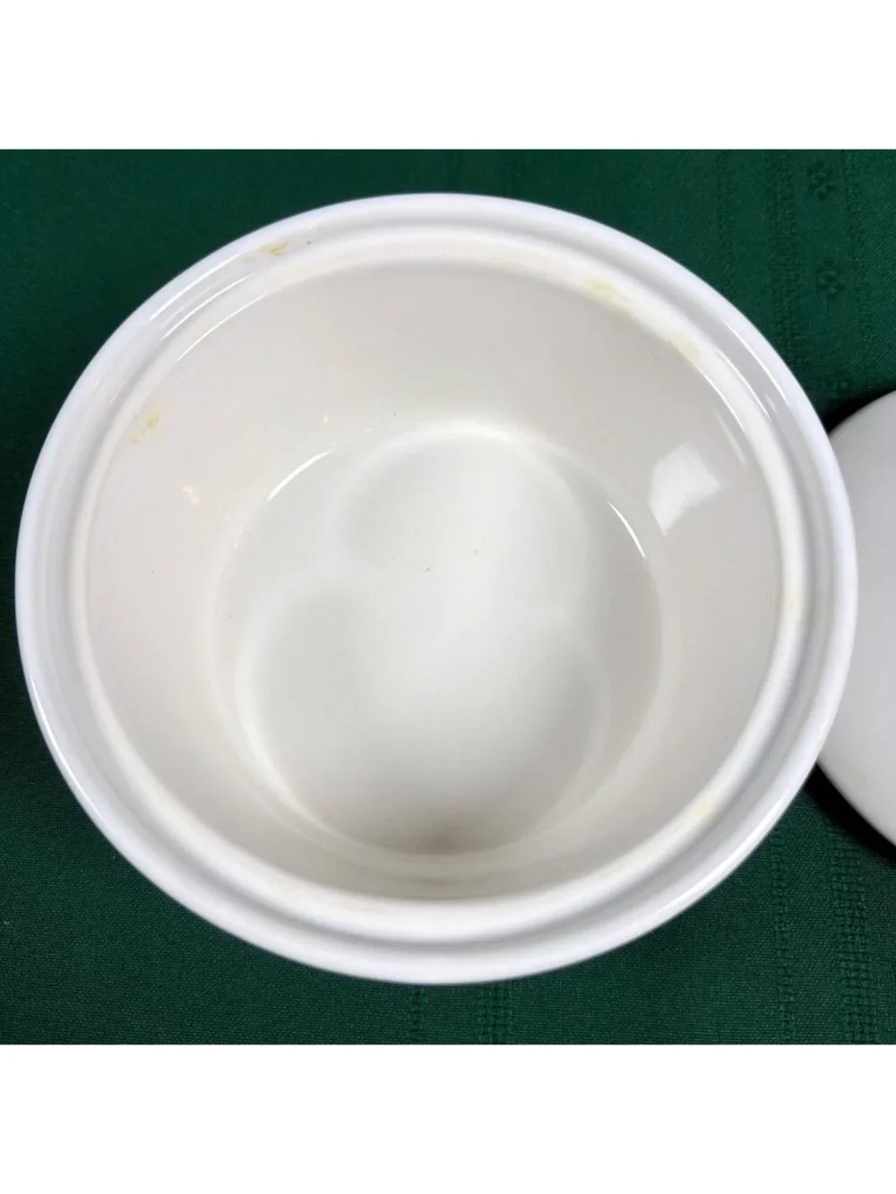 Vintage Lillian Vernon White Ceramic Ramekin Lid Pot Cottagecore Trinket Dish
